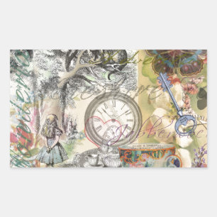 Adesivo Retangular Cheshire Cat Alice no País das Maravilhas