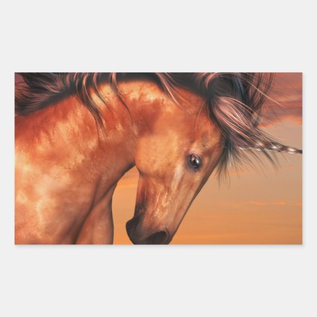 Adesivo Retangular Chestnut Unicorn Stickers (Frente)