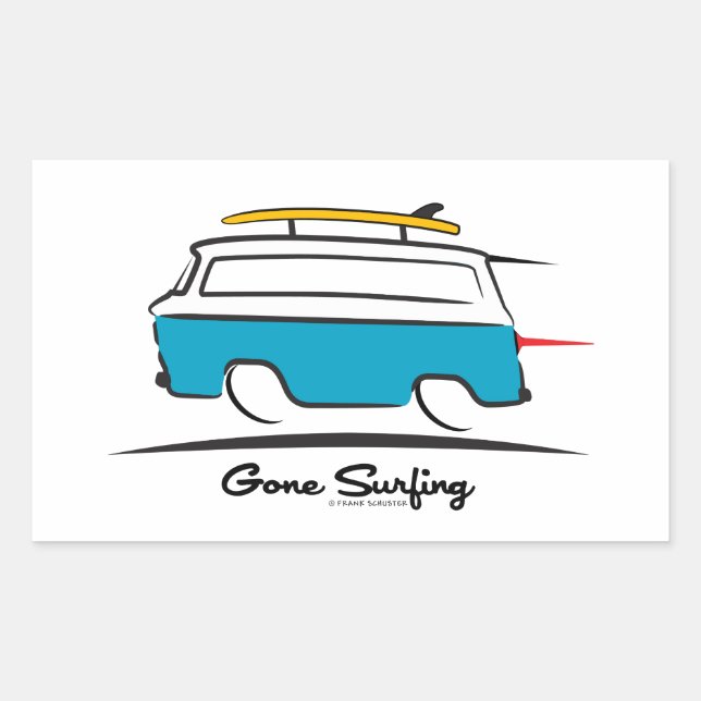 Adesivo Retangular Chevrolet Corvair Greenbrier foi surfar (Frente)