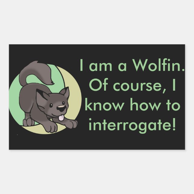 Adesivo Retangular Chibi Wolf Sticker (Frente)