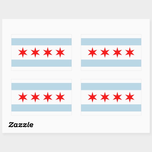 Adesivo Retangular Chicago city flag custom stickers (Folha)