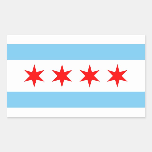 Adesivo Retangular Chicago Flag Sticker (Frente)