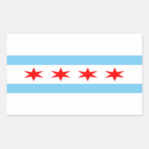 Adesivo Retangular Chicago Flag Sticker