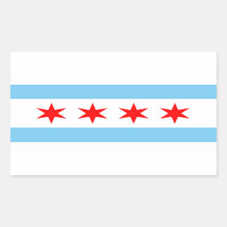 Adesivo Retangular Chicago Flag Sticker