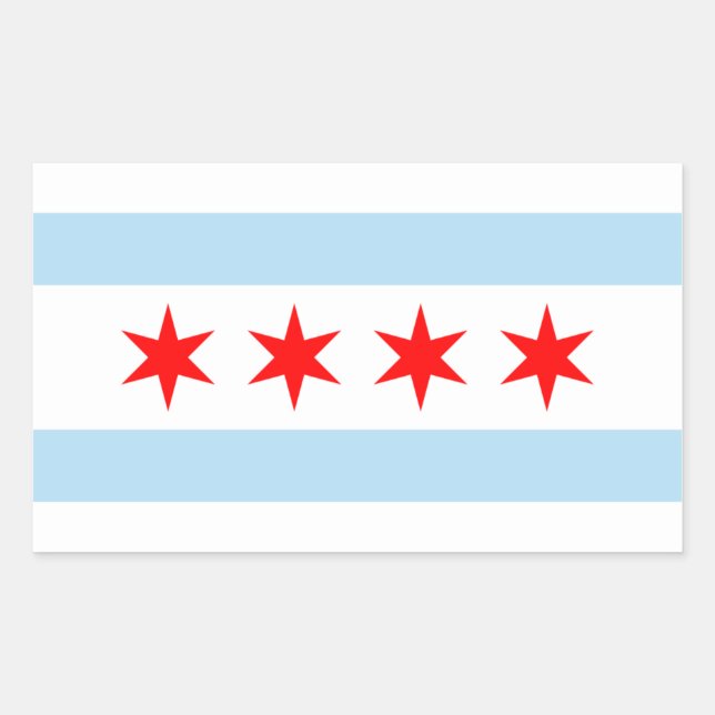 Adesivo Retangular Chicago Flag Sticker (Frente)