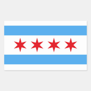 Adesivo Retangular Chicago Illinois Flag