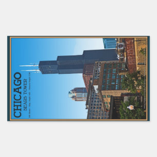 Adesivo Retangular Chicago - Sears Tower