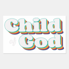 Adesivo Retangular Child of God Vintage Christian Inspirational