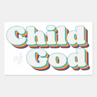 Adesivo Retangular Child of God Vintage Christian Inspirational