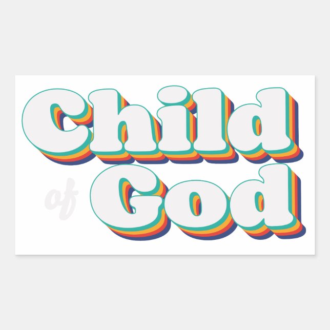 Adesivo Retangular Child of God Vintage Christian Inspirational (Frente)