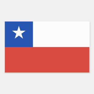 Adesivo Retangular Chile Flag Stickers Chilena Flag