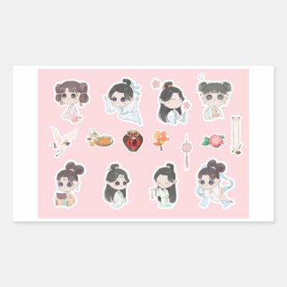 Adesivo Retangular Chinese Theme Digital Stickers | Country Edition