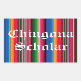 Adesivo Retangular Chingona Scholar Sarape Sticker