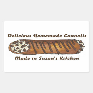 Adesivo Retangular Chip Cannoli De Chocolate Italiano Homemade