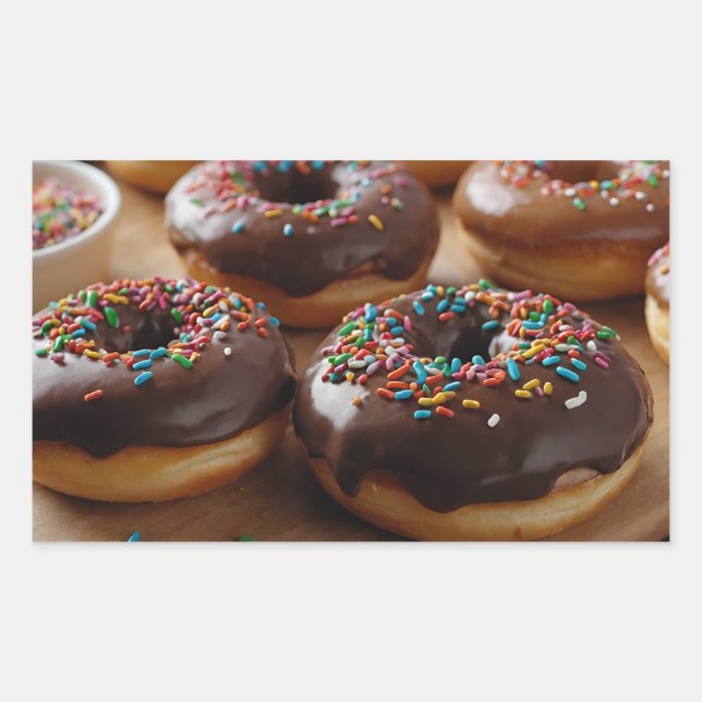 Adesivo Retangular Chocolate Donuts (Frente)