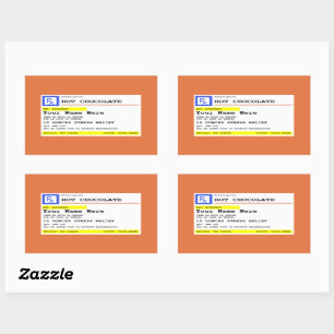 Adesivo Retangular Chocolate Quente Prescrito Personalizado