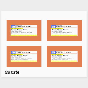 Adesivo Retangular Chocolate receitado Personalizado