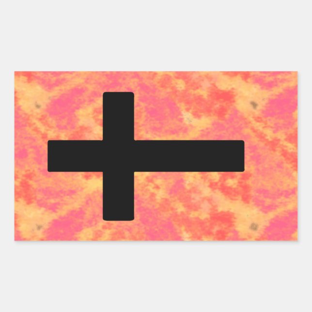Adesivo Retangular Christian Cross Stickers Cor do nascer do sol Fund (Frente)