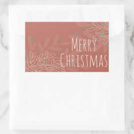 Adesivo Retangular Christmas abstract floral wine red design