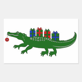 Adesivo Retangular Christmas Alligator Stickers