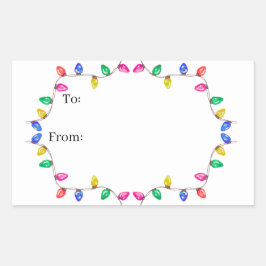 Adesivo Retangular Christmas Light Gift Sticker