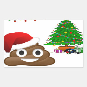 Adesivo Retangular christmas poo emoji