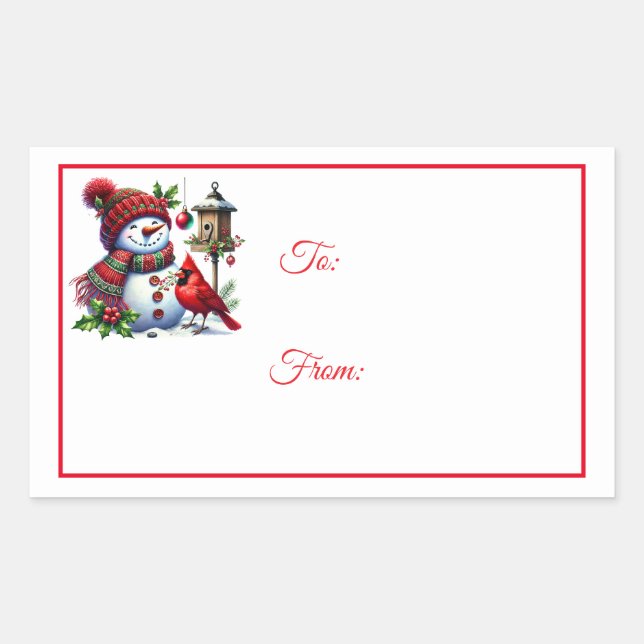 Adesivo Retangular Christmas Sticker Gift Tags (Frente)