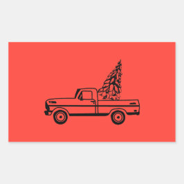 Adesivo Retangular Christmas tree truck
