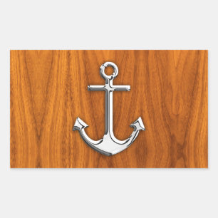 Adesivo Retangular Chrome Anchor no estilo Teak Veneza