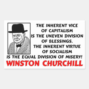 Adesivo Retangular Churchill: O socialismo é miséria!