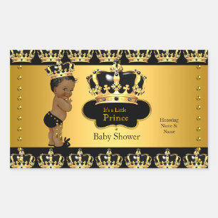 Adesivo Retangular Chuva de Bebê Príncipe Real Stick 2 Preto Dourado 
