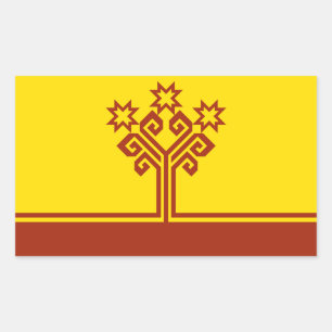 Adesivo Retangular Chuvashia Flag