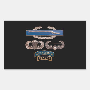 Adesivo Retangular CIB Airborne Air Assault SF Ranger