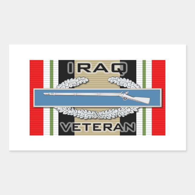 Adesivo Retangular CIB Iraque Veteran (Frente)