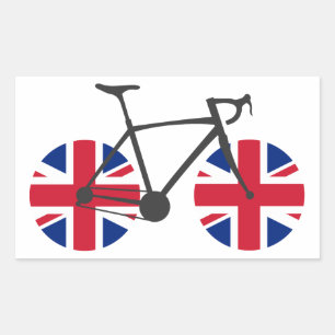Adesivo Retangular Ciclismo britânico da bandeira
