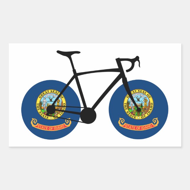 Adesivo Retangular Ciclismo da Bandeira de Idaho (Frente)