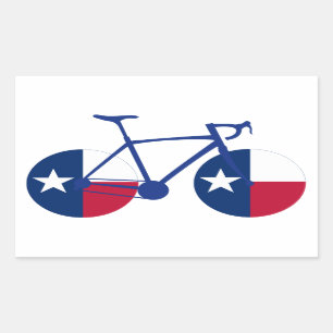 Adesivo Retangular Ciclismo da bandeira de Texas
