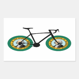 Adesivo Retangular Ciclismo da bandeira de Washington