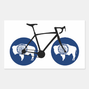 Adesivo Retangular Ciclismo da Bandeira de Wyoming