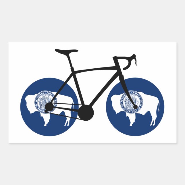 Adesivo Retangular Ciclismo da Bandeira de Wyoming (Frente)