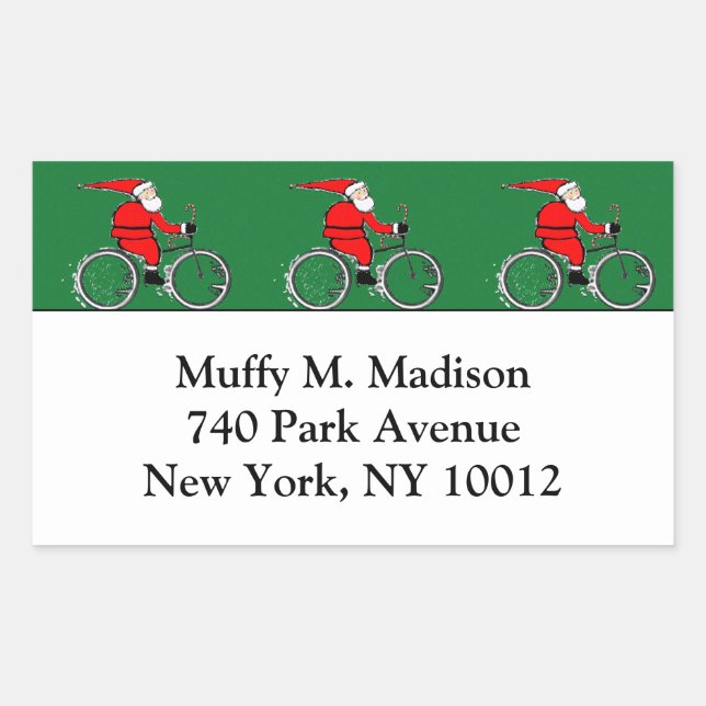 Adesivo Retangular Ciclismo Papai Noel (Frente)