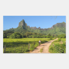 Adesivo Retangular Ciclo turístico em autocolante retangular de Moore