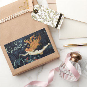 Adesivo Retangular Ciclos Gladiadores, Arte Vitoriana Vintage Nouveau