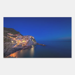 Adesivo Retangular Cidade de Manarola no Cinque Terre à noite