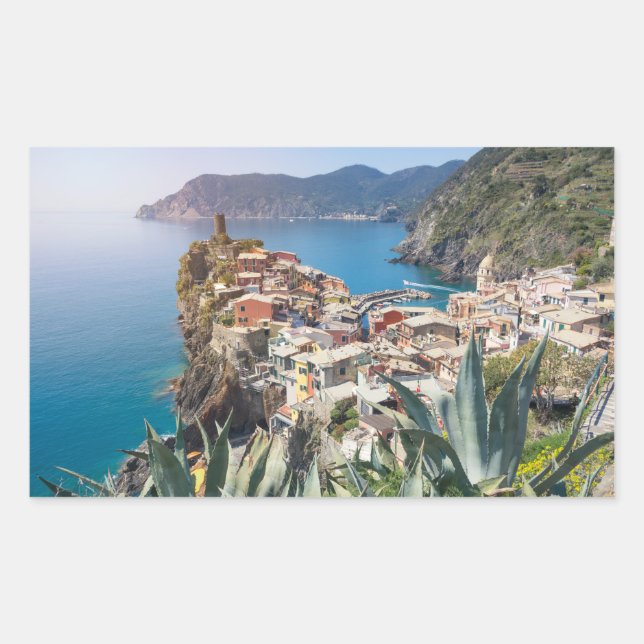 Adesivo Retangular Cidade de Vernazza no Cinque Terre (Frente)