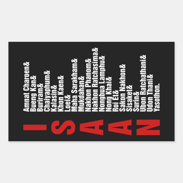 Adesivo Retangular Cidades de Isaan, Tailândia (Frente)