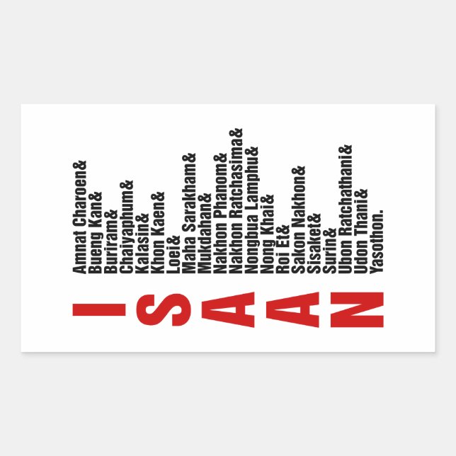 Adesivo Retangular Cidades de Isaan, Tailândia (Frente)