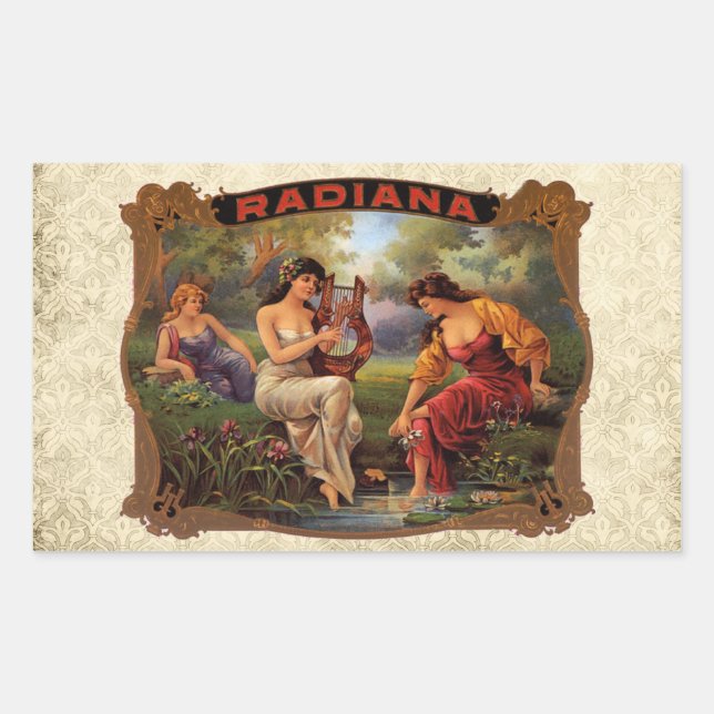 Adesivo Retangular Cigarro Radiana VIntage (Frente)