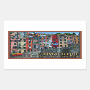 Adesivo Retangular Cinque Terre - casas de Riomaggiore