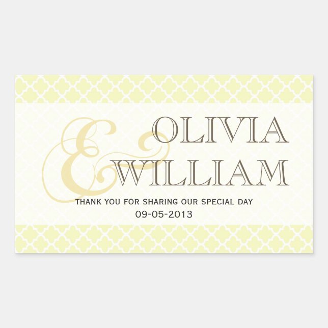 Adesivo Retangular Cinza amarela, ampersor de azulejo marroquino, fav (Frente)